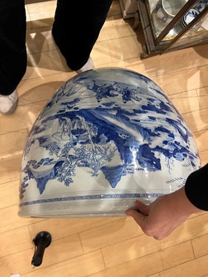 Lot 170 - A Chinese Blue and White Porcelain 'Landscape' Jardiniere