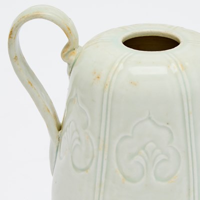 Lot 84 - A Fine Chinese Qingbai Melon-Form Ewer and Cover with Matching Warming Bowl
