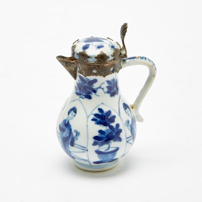 Lot 140 - A Chinese Silver-Mounted Blue and White Porcelain Miniature Jug
