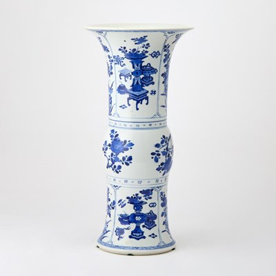 Lot 149 - A Chinese Blue and White Porcelain Gu Vase