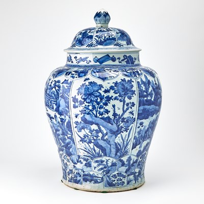 Lot 151 - A Chinese Blue and White Porcelain Baluster Jar and Cover