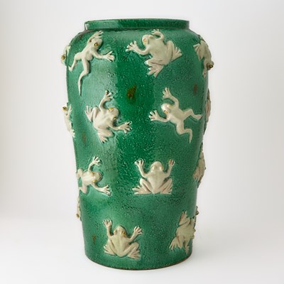 Lot 532 - Possibly Japanese Molded and Glazed Pottery Umbrella Stand