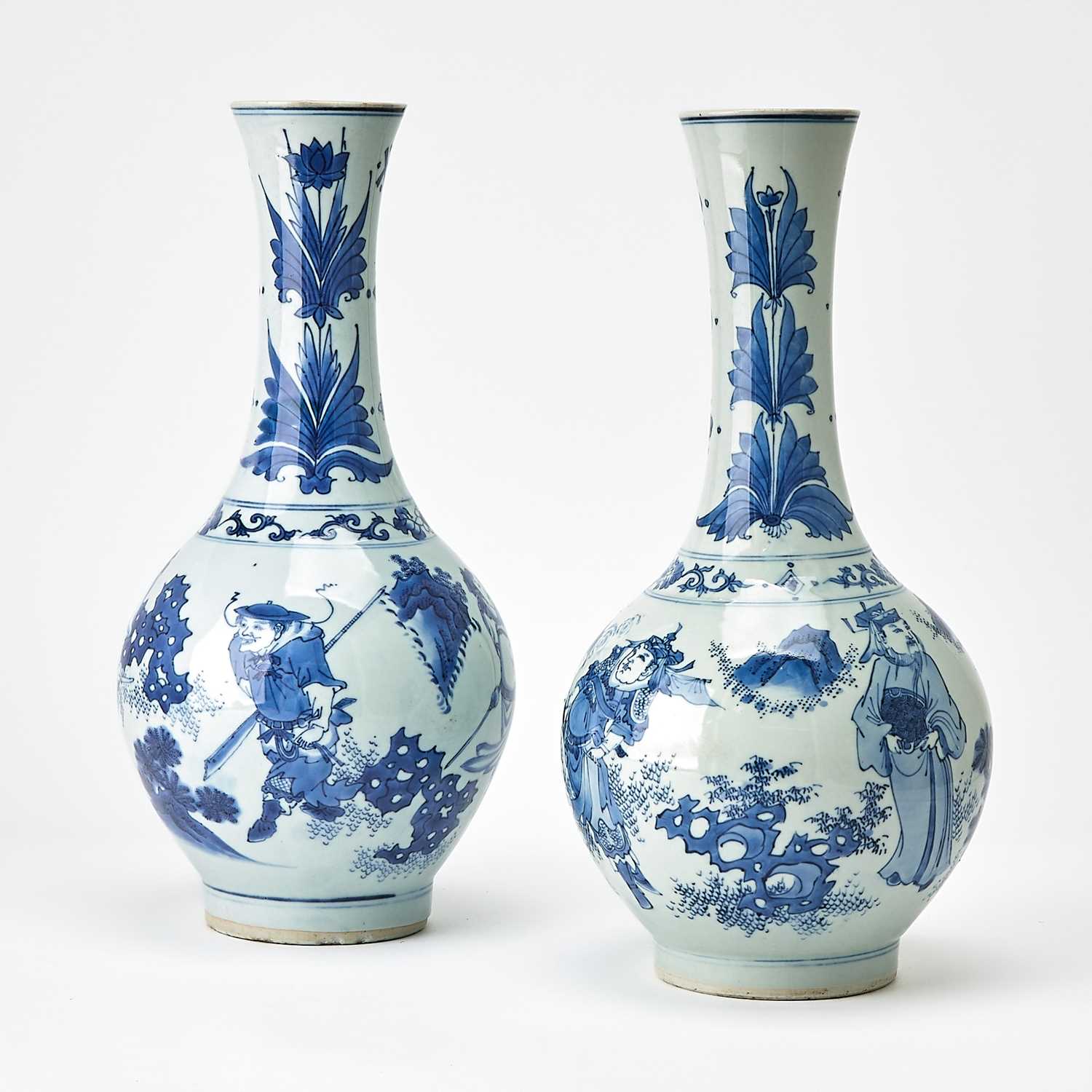 Lot 98 - A Pair of Chinese Blue and White Porcelain Vases