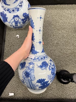 Lot 98 - A Pair of Chinese Blue and White Porcelain Vases