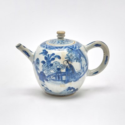 Lot 97 - A Chinese Blue and White Porcelain Teapot