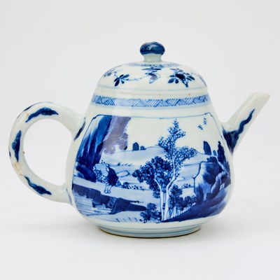 Lot 143 - A Chinese Blue and White Porcelain Teapot