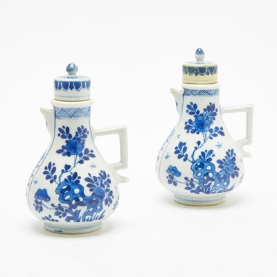 Lot 136 - A Pair of Chinese Blue and White Porcelain Cruets