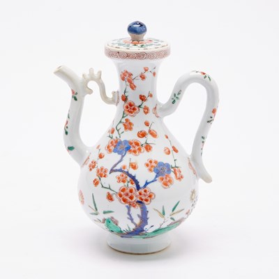 Lot 127 - A Chinese Famille Verte and Gilt-Decorated Porcelain Ewer