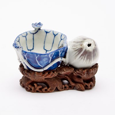 Lot 95 - A Chinese Porcelain Brush Washer and Dropper
