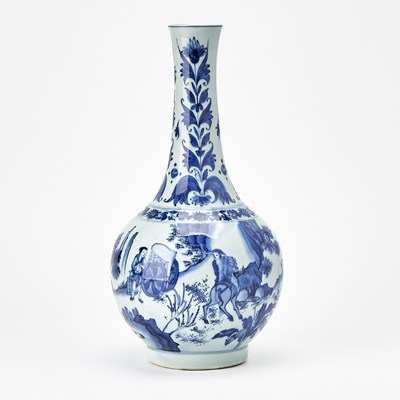 Lot 99 - A Chinese Blue and White Porcelain Bottle Vase