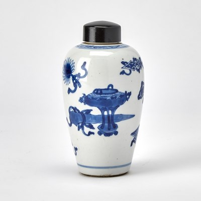 Lot 113 - A Chinese Blue and White Porcelain Ovoid Vase