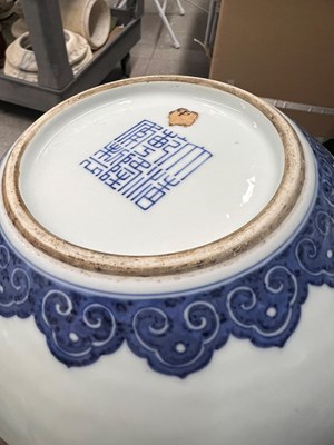 Lot 169 - A Chinese Blue and White and Copper Red Porcelain Vase