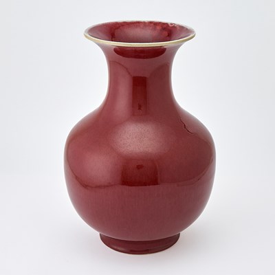 Lot 157 - A Chinese Copper Red Glazed Porcelain Vase