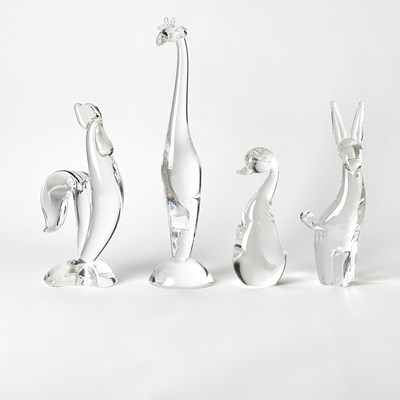 Lot 312 - Four Steuben Glass Animals