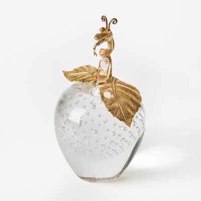 Lot 348 - Steuben 18K Gold-Mounted Glass Apple of Eden