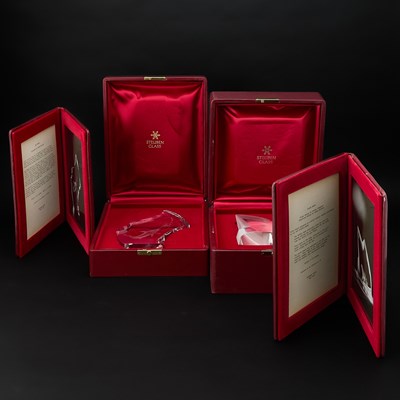 Lot 353 - Two Steuben Engraved Glass Sculptures