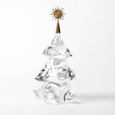 Lot 349 - Steuben 18K Gold-Mounted Glass Christmas Tree