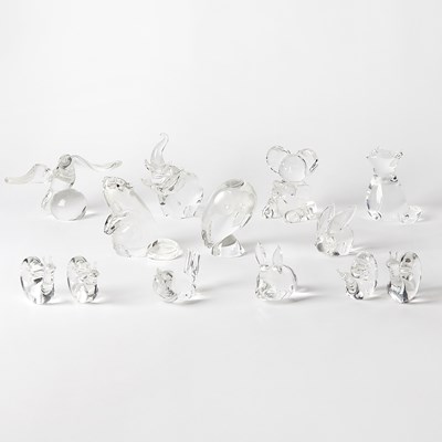 Lot 344 - Group of Fourteen Steuben Glass Figures