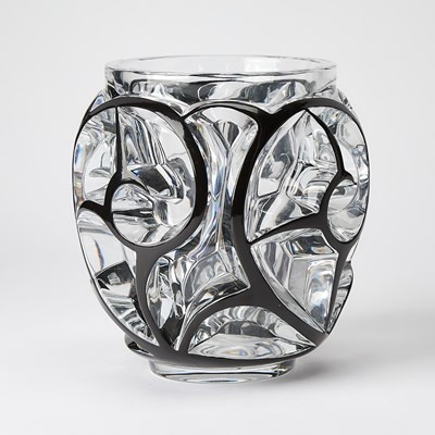 Lot 336 - Lalique Molded and Enameled Glass "Tourbillons" Vase