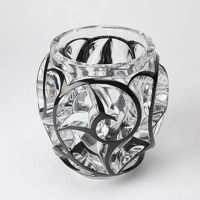 Lot 336 - Lalique Molded and Enameled Glass "Tourbillons" Vase