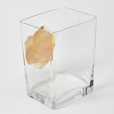 Lot 542 - Lalique Molded Glass "Amber Rose" Vase