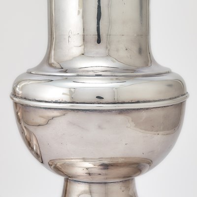 Lot 312 - Pair of Mexican Sterling Silver Monumental Vases