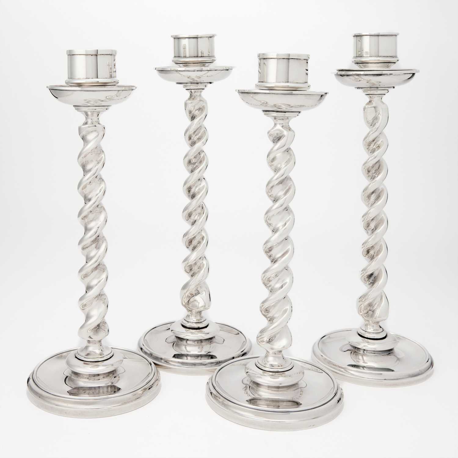 Lot 504 - Set of Four Buccellati Sterling Silver Candlesticks