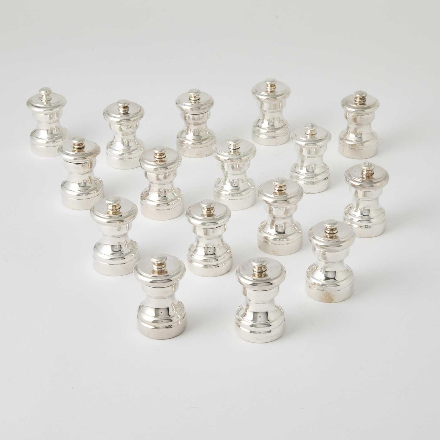 Lot 520 - Assembled Group of Sixteen Sterling Silver Salt and Pepper Grinders
