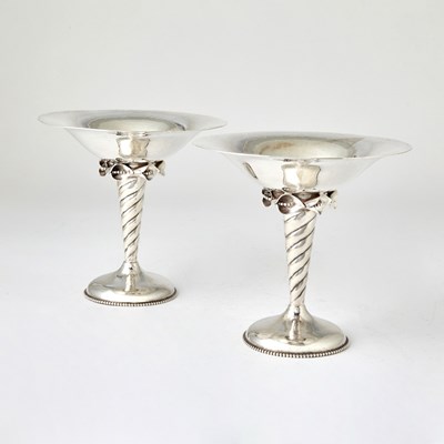 Lot 528 - Pair of DeMatteo Sterling Silver Jensen Style Compotes