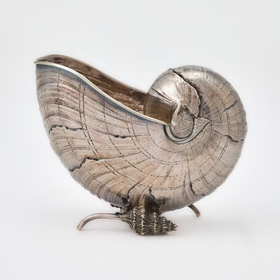 Lot 503 - Buccellati Sterling Silver Nautilus Shell Table Ornament