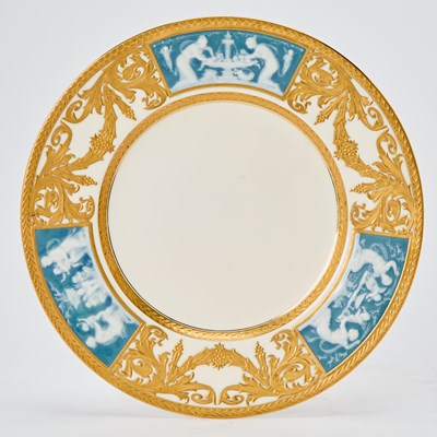 Lot 573 - Set of Ten Mintons Pâte-sur-Pâte Porcelain Dinner Plates