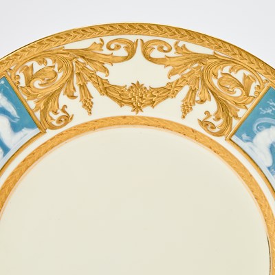Lot 573 - Set of Ten Mintons Pâte-sur-Pâte Porcelain Dinner Plates