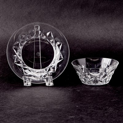 Lot 557 - Set of Baccarat Blown Glass Dessert Bowls and Underplates