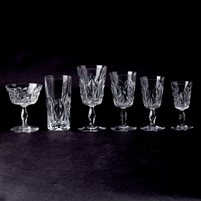 Lot 553 - Baccarat Blown and Cut Glass "Choiseul" Pattern Partial Stemware and Barware Service