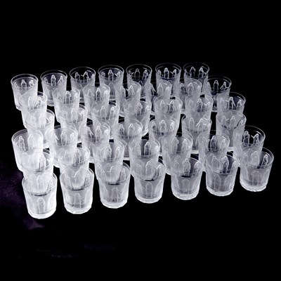 Lot 544 - Set of Forty-Two Lalique Molded Glass "Femmes Antiques" Tumbler Glasses