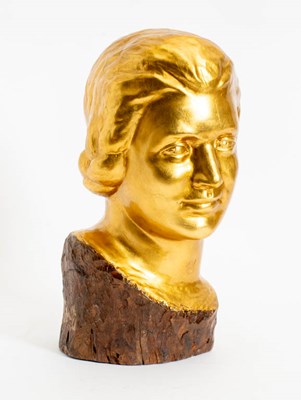 Lot 315 - French Art Moderne Carved and Giltwood Bust