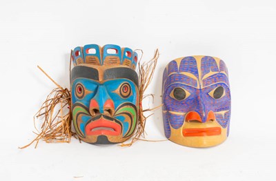 Lot 350 - Two Native American Painted Wood Masks