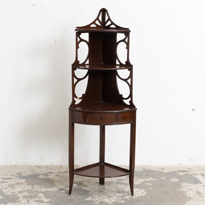 Lot 16 - George III Style Four-Tier Mahogany Corner Washstand