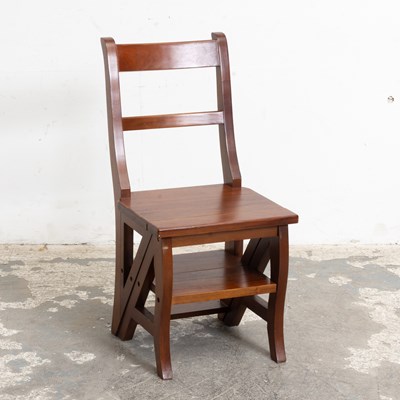 Lot 18 - Mahogany Metamorphic Chair / Library Steps