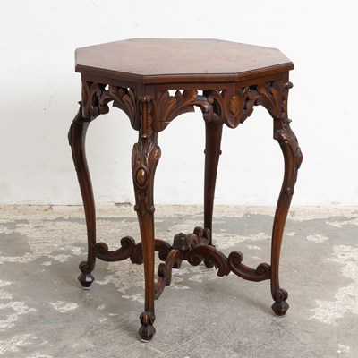 Lot 6 - Renaissance Revival Carved Mahogany Octagonal Table