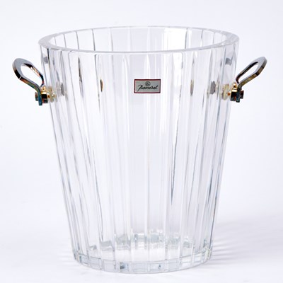 Lot 526 - Baccarat Metal-Mounted Blown and Cut Glass "Harmonie" Pattern Ice Bucket