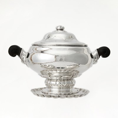Lot 145 - Danish Silver Covered Soup Tureen and Stand