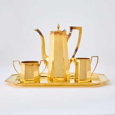 Lot 64 - Tiffany & Co Sterling Silver Gilt Demitasse Coffee Service