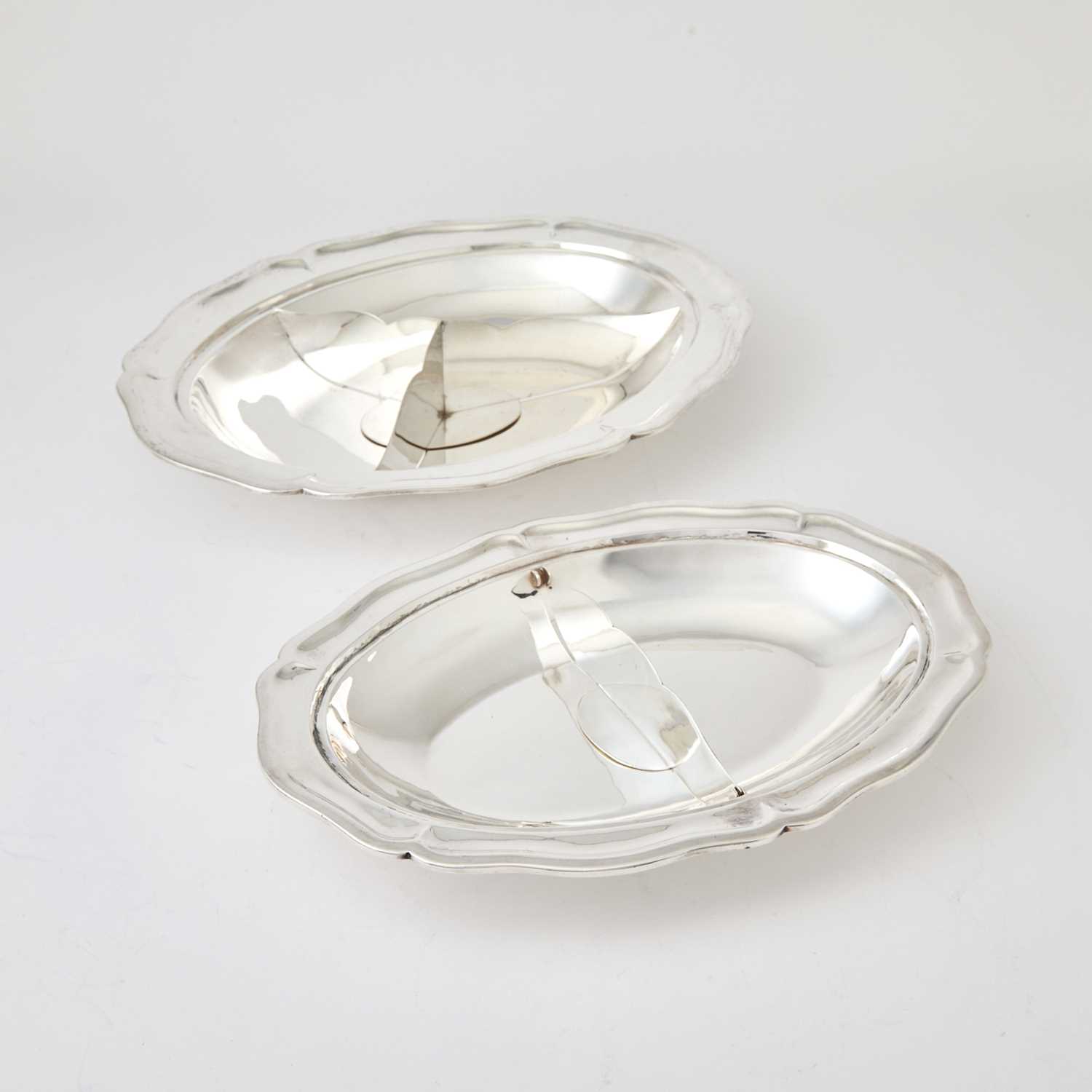 Lot 529 - Two Mexican Sterling Silver Divided Oval Vegetable Dishes