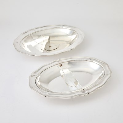 Lot 529 - Two Mexican Sterling Silver Divided Oval Vegetable Dishes