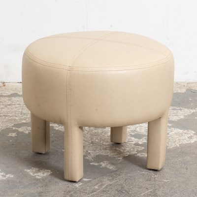 Lot 65 - Leather Fully-Upholstered Round Stool