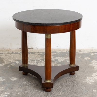 Lot 64 - Empire Style Circular Mahogany and Marble Top Center Table