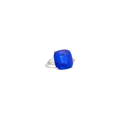 Lot 201 - Platinum, Kashmir Sapphire and Diamond Ring