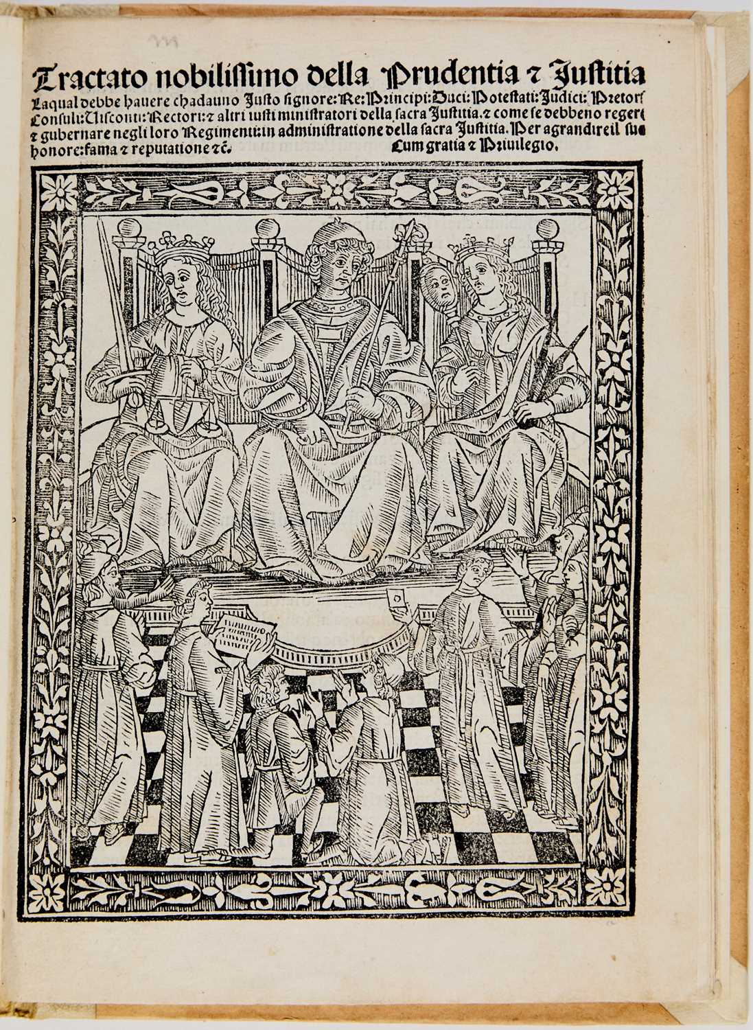 Lot 4 - A postincunable treatise on law with striking illustrations