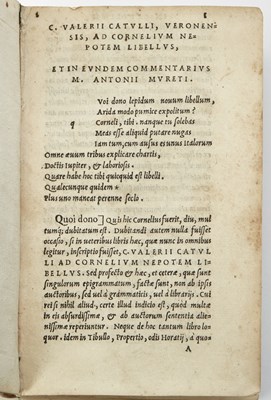 Lot 15 - The first edition of Catullus with Muret's commentary